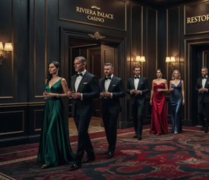 Luksuzno osvijetljen ulaz u ekskluzivni casino restoran Cro Casinno