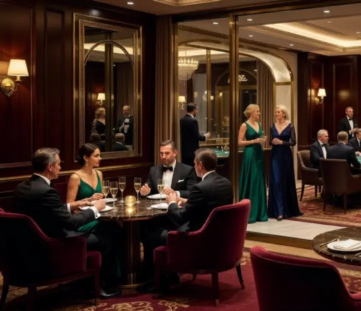 Pogled iz VIP blagovaone na elegantnu casino atmosferu